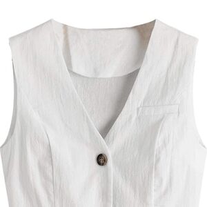 White Vest Crop Top